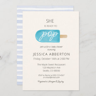 She's Ready to Pop Popsicle Baby Shower Invitation