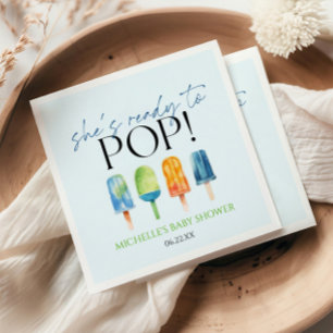 She's Ready To Pop! Popsicle Baby Shower Napkin