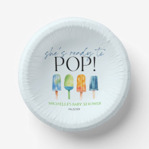 She's Ready To Pop! Popsicle Baby Shower Paper Plate