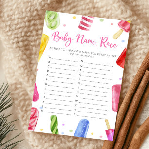 She's Ready to Pop Shower Baby Name Race Game