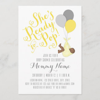 She's Ready To Pop! Shower Invitation