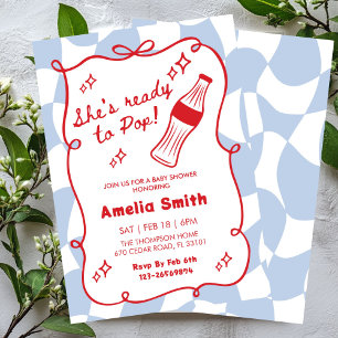 She's Ready to Pop Soda Baby shower Invitation