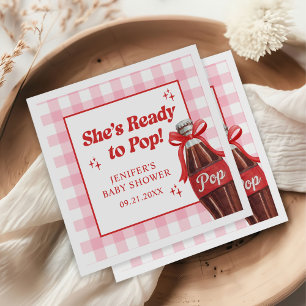 She's Ready to Pop Soda Baby Shower Napkin