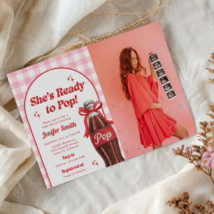 She's Ready to Pop Soda Baby Shower Photo Invitation
