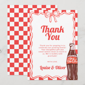 She's Ready to Pop Soda Baby Shower Thank You Card
