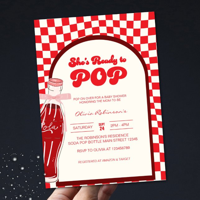 She's ready to pop soda cola baby shower invitation (Creator Uploaded)