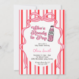 She's Ready to Pop Soda Girl Baby Shower  Invitation