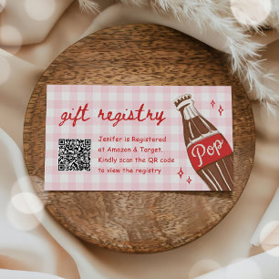 She's Ready to Pop Soda QR Code Gift Registry Enclosure Card