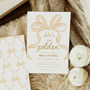 She's So Golden Girl 10th Birthday Party Invitation