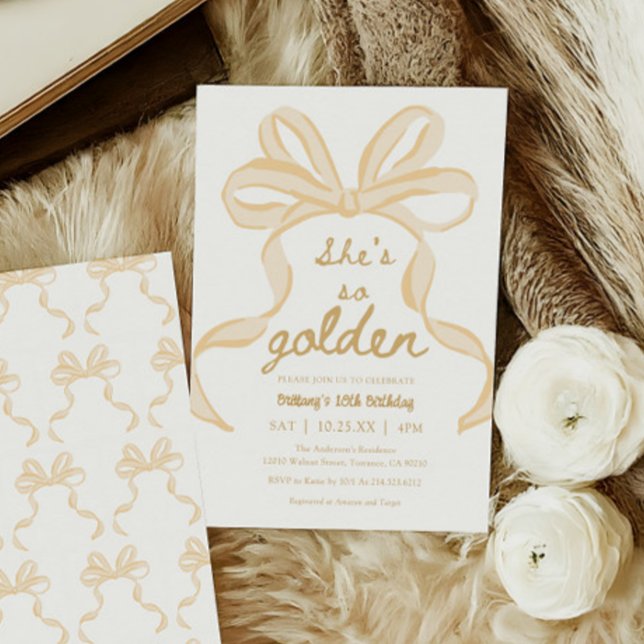 She's So Golden Girl 10th Birthday Party Invitation (Creator Uploaded)