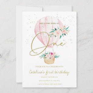 She's Some Kind of One Invitation   Pink Floral 