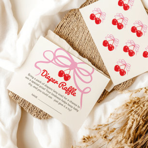 Shes the cherry on top baby shower Diaper Raffle Enclosure Card