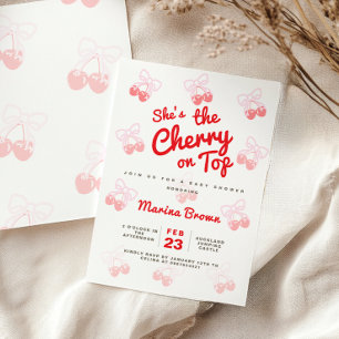 She's the cherry on top baby shower invitation