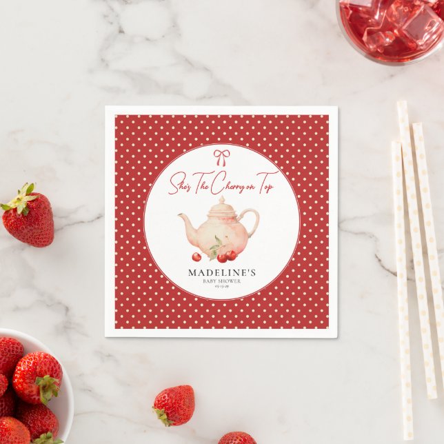 She's The Cherry on Top Baby Shower Paper Napkin (Insitu)
