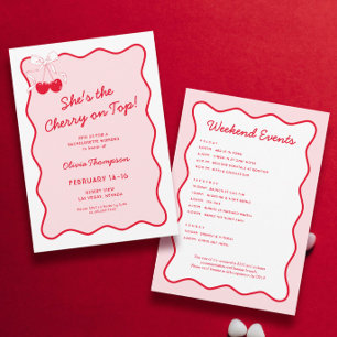 Shes the Cherry On Top Bachelorette Party Invitation