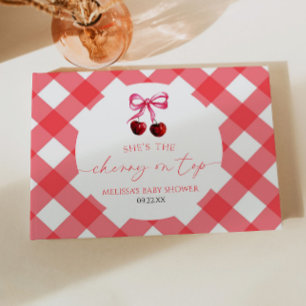She's The Cherry On Top Bow Cherry Baby Shower Guest Book