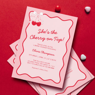 She's the Cherry on Top Bridal Shower Invitation