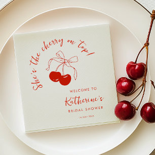 She's the Cherry on Top Bridal Shower Napkin