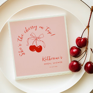 She's the Cherry on Top Bridal Shower Napkins
