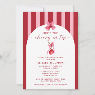 She's the Cherry on Top Bridal Shower QR Registry Invitation