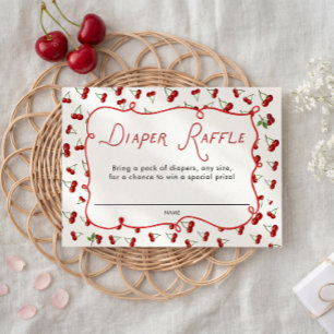 She's the Cherry on top Diaper Raffle  Enclosure Card