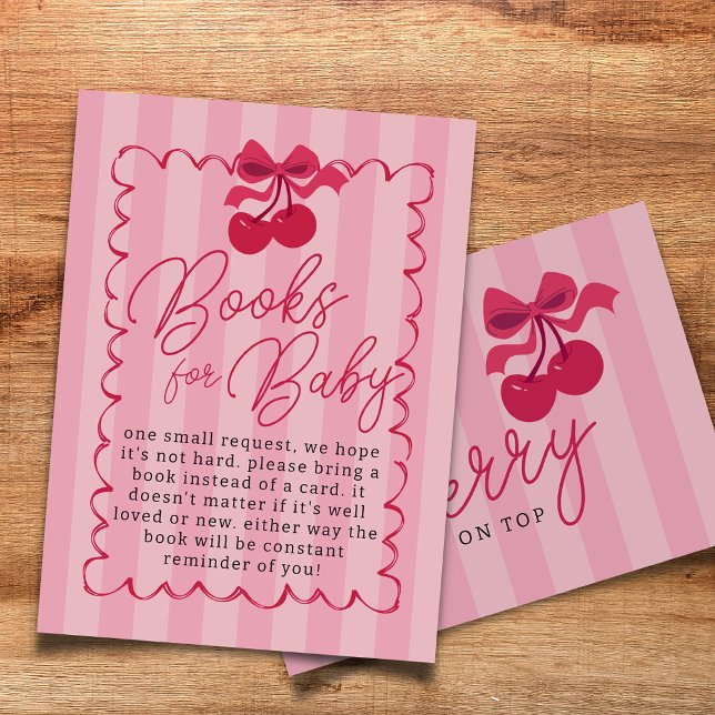 She's the Cherry on Top Pink Books for Baby Enclosure Card (Creator Uploaded)