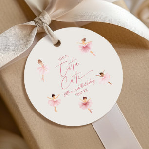 She's Tutu Cute Pink Ballerina 2nd Birthday Party Favour Tags