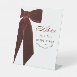 She's tying the knot Advice To The Bride Pedestal Sign