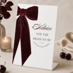 She's tying the knot Advice To The Bride Pedestal Sign