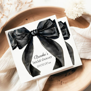 Shes tying the knot black bow Bridal Shower french Napkin