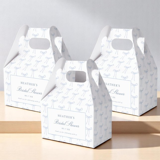 She's Tying The Knot Blue Bridal Shower Favours Favour Box (Creator Uploaded)