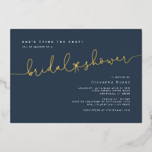 She's Tying the Knot Blue Gold Bridal Shower