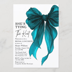 She's Tying The Knot Bow Bridal Luncheon Invitation