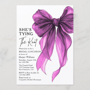 She's Tying The Knot Bow Bridal Luncheon Invitation