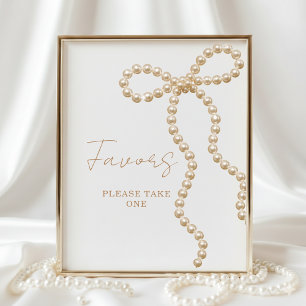 She's Tying the Knot Bow Bridal Shower Favors Sign
