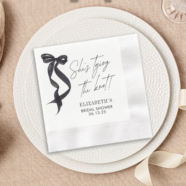 She's Tying the Knot Bow Bridal Shower  Napkin (Creator Uploaded)