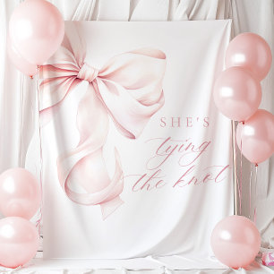 She's tying the Knot Bridal Shower Backdrop Tapestry