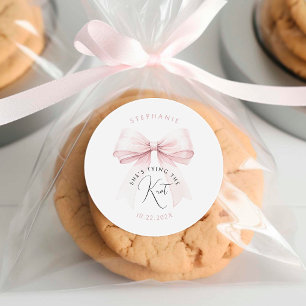 She's Tying the Knot Bridal Shower Classic Round Sticker