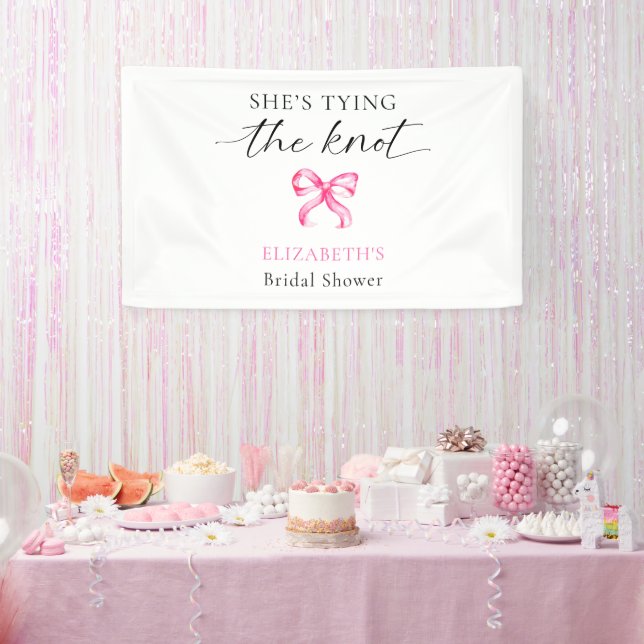 She's Tying the Knot Bridal Shower Custom Banner (Party)