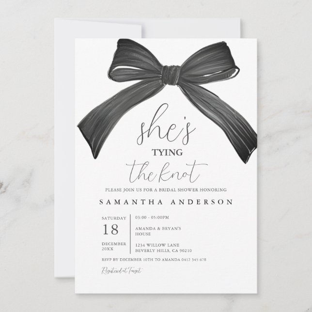 She's Tying the Knot Bridal Shower Invitation (Front)