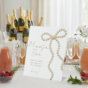 She's Tying the Knot Bridal Shower Mimosa Bar Pedestal Sign