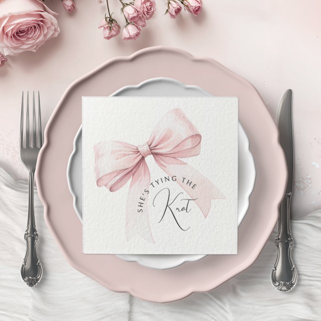 She's Tying the Knot Bridal Shower Napkin (Creator Uploaded)