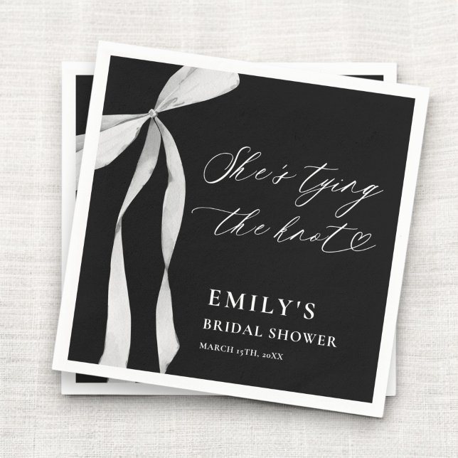 She's Tying the Knot Bridal Shower Napkin (Creator Uploaded)