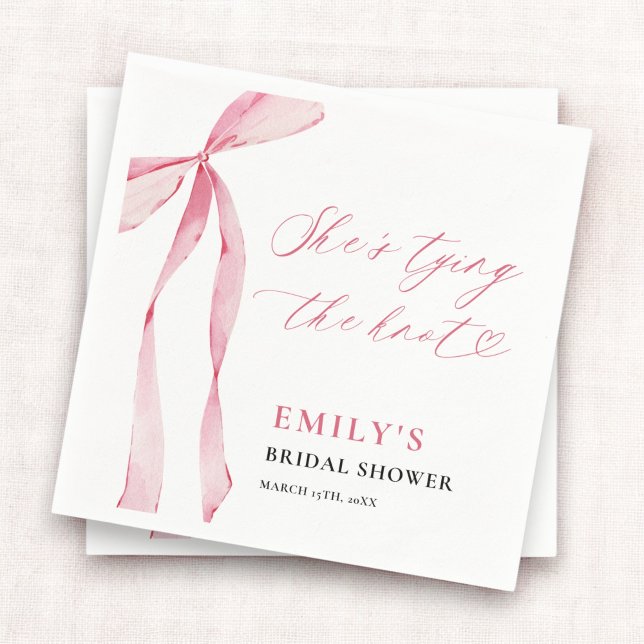 She's Tying the Knot Bridal Shower Napkin (Creator Uploaded)