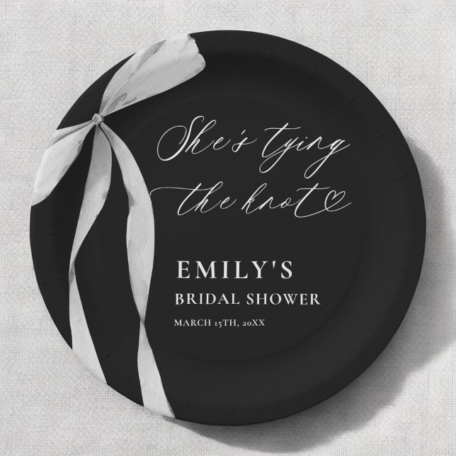 She's Tying the Knot Bridal Shower Paper Plate (Creator Uploaded)