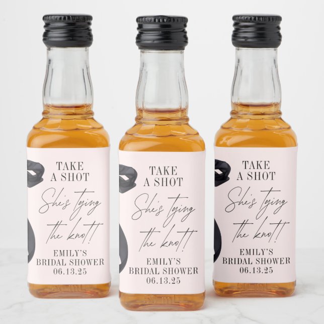 She's Tying the Knot Bridal Shower Party Favour Liquor Bottle Label (Bottles)