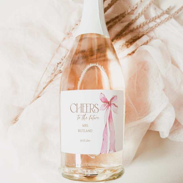 She's Tying The Knot Bridal Shower Sparkling Wine Label (Creator Uploaded)