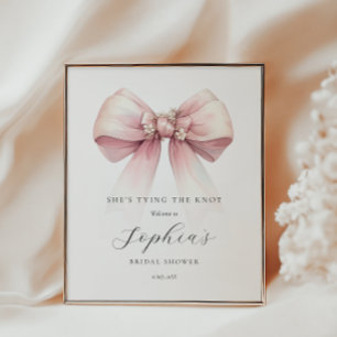 Shes Tying The Knot Bridal Shower Welcome Poster