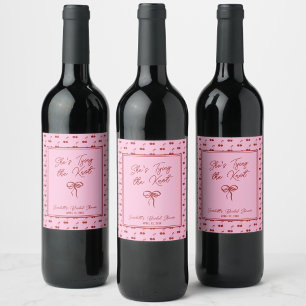 She's Tying the Knot Cherry Bridal Shower Cocktail Wine Label