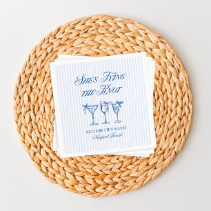 She's Tying The Knot Coastal Elegant Hand Drawn Napkin